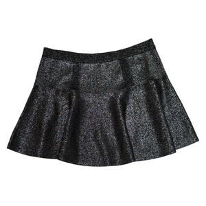 Candie's Glitter Sparkle Mini Skirt Black Silver Large